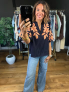 Follow You There Embroidery-Detail Top-Short Sleeves-THML-Anna Kaytes Boutique, Women's Fashion Boutique in Grinnell, Iowa