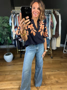 Follow You There Embroidery-Detail Top-Short Sleeves-THML-Anna Kaytes Boutique, Women's Fashion Boutique in Grinnell, Iowa