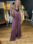 Pull It Together Wide-Leg Jumpsuit - Plum-Wasabi & Mint-Anna Kaytes Boutique, Women's Fashion Boutique in Grinnell, Iowa