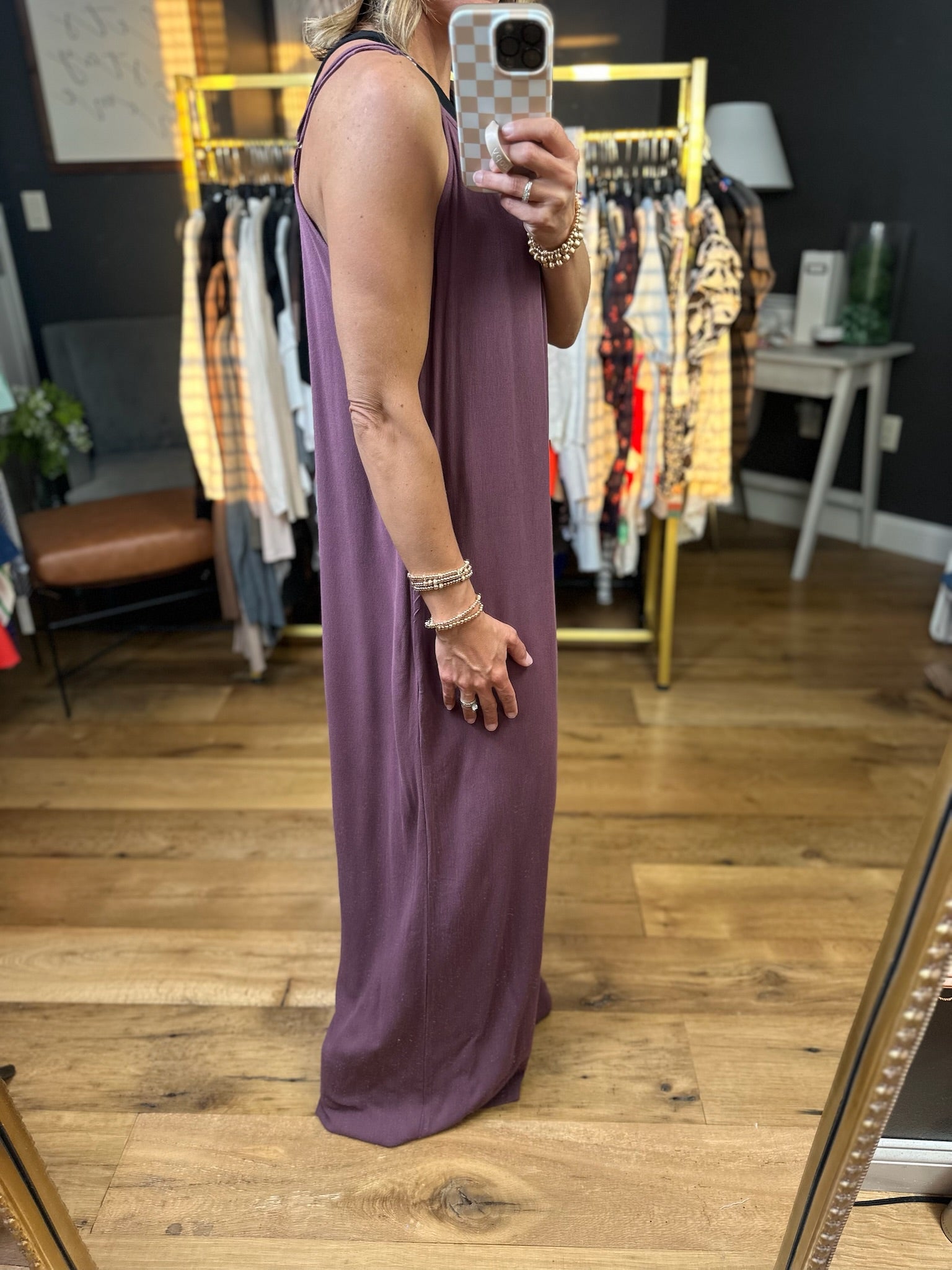 Pull It Together Wide-Leg Jumpsuit - Plum-Wasabi & Mint-Anna Kaytes Boutique, Women's Fashion Boutique in Grinnell, Iowa
