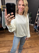 Only The Best Cropped Ribbed Crew Sweatshirt - Bone-Sweaters-Wishlist-Anna Kaytes Boutique, Women's Fashion Boutique in Grinnell, Iowa