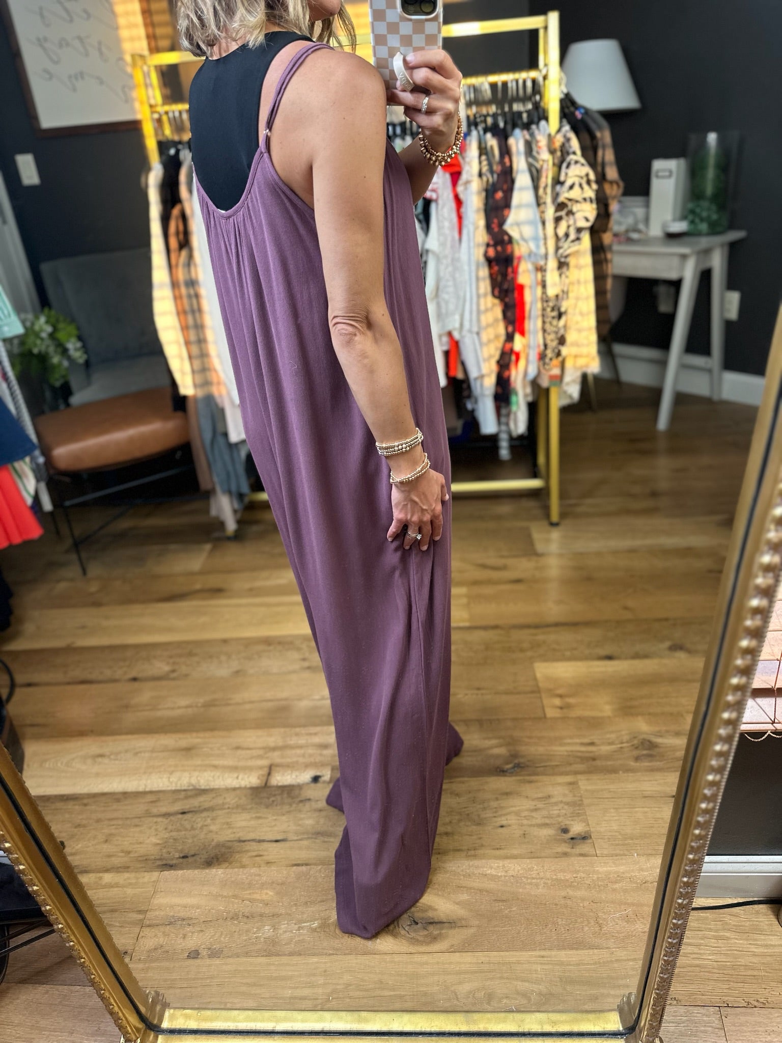 Pull It Together Wide-Leg Jumpsuit - Plum-Wasabi & Mint-Anna Kaytes Boutique, Women's Fashion Boutique in Grinnell, Iowa
