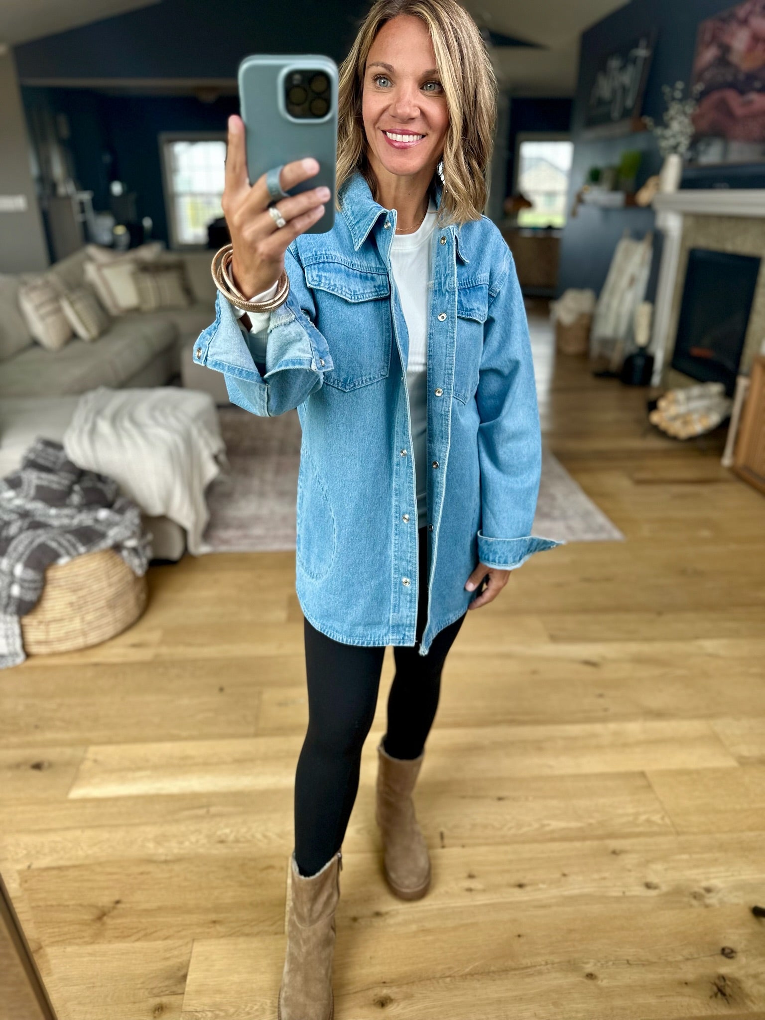 Asking Questions Denim Jacket-Wishlist-Anna Kaytes Boutique, Women's Fashion Boutique in Grinnell, Iowa