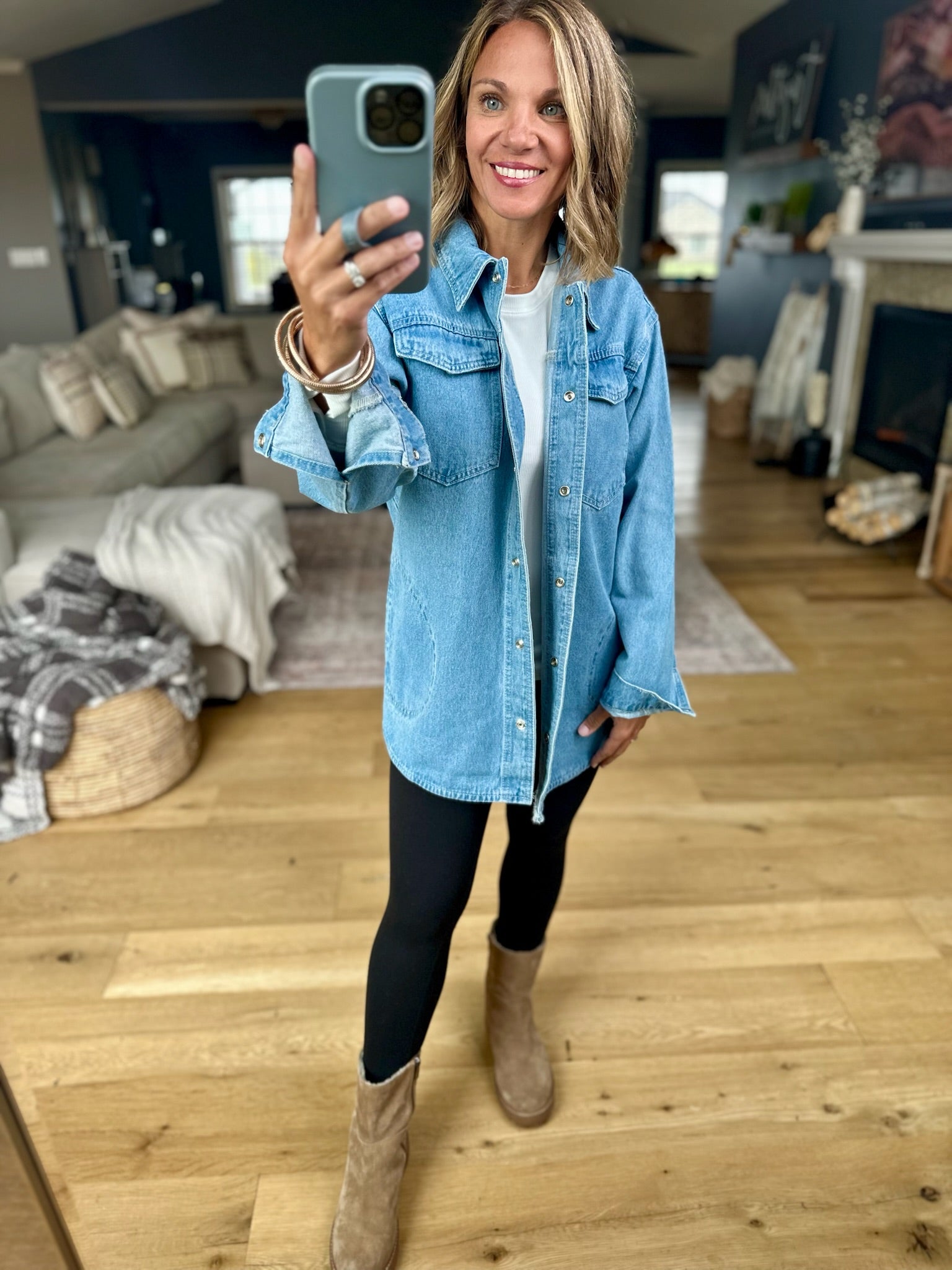 Asking Questions Denim Jacket-Wishlist-Anna Kaytes Boutique, Women's Fashion Boutique in Grinnell, Iowa