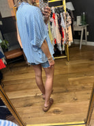 On The Greens Striped Dolman-Sleeve Top - Blue-Entro-Anna Kaytes Boutique, Women's Fashion Boutique in Grinnell, Iowa