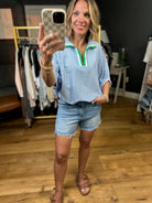 On The Greens Striped Dolman-Sleeve Top - Blue-Entro-Anna Kaytes Boutique, Women's Fashion Boutique in Grinnell, Iowa