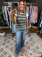 Greatest Moments Flutter Sleeve Knit Top-Short Sleeves-Skies Are Blue-Anna Kaytes Boutique, Women's Fashion Boutique in Grinnell, Iowa