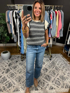 Greatest Moments Flutter Sleeve Knit Top-Short Sleeves-Skies Are Blue-Anna Kaytes Boutique, Women's Fashion Boutique in Grinnell, Iowa