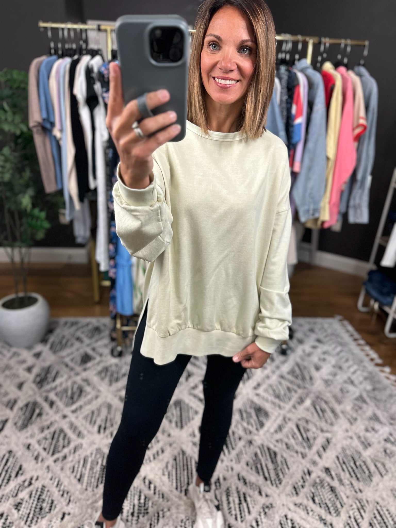 Right Away Washed Crew Sweatshirt-sweaters-Blu Pepper-Anna Kaytes Boutique, Women's Fashion Boutique in Grinnell, Iowa