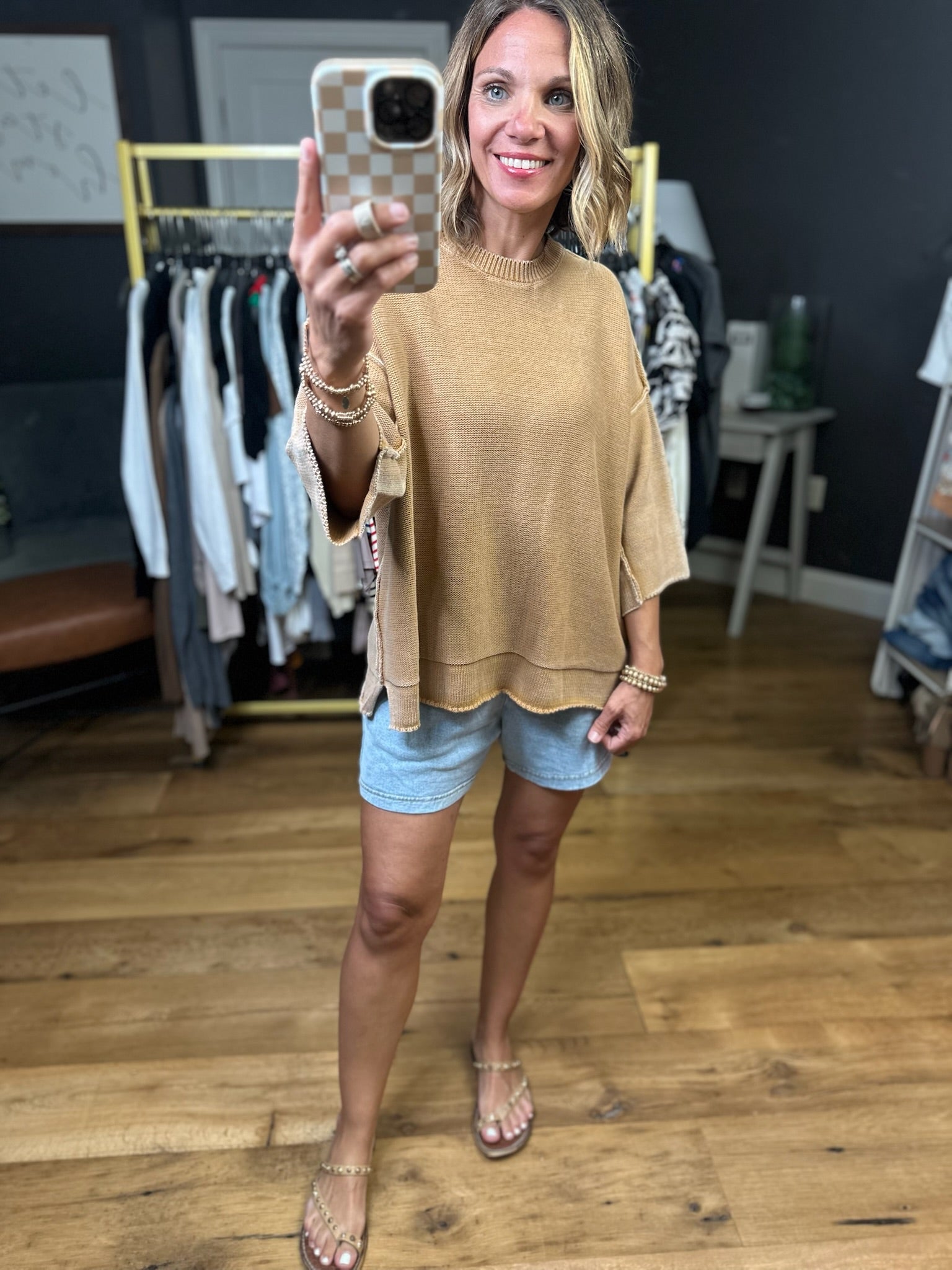 In My Mind Short-Sleeve Sweater - Multiple Options-Easel-Anna Kaytes Boutique, Women's Fashion Boutique in Grinnell, Iowa