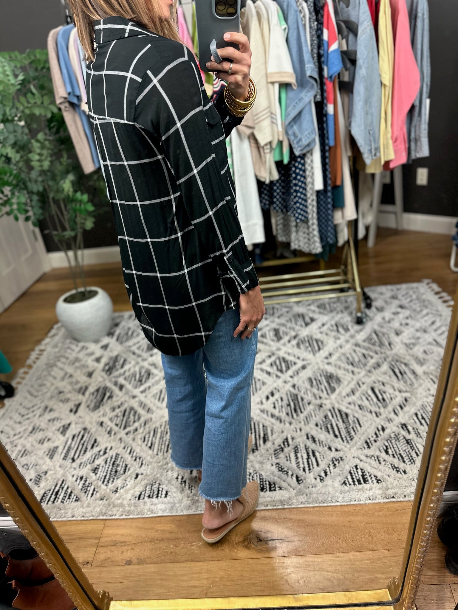 Make It Known Plaid Button-Down Top-Long Sleeves-The Workshop-Anna Kaytes Boutique, Women's Fashion Boutique in Grinnell, Iowa