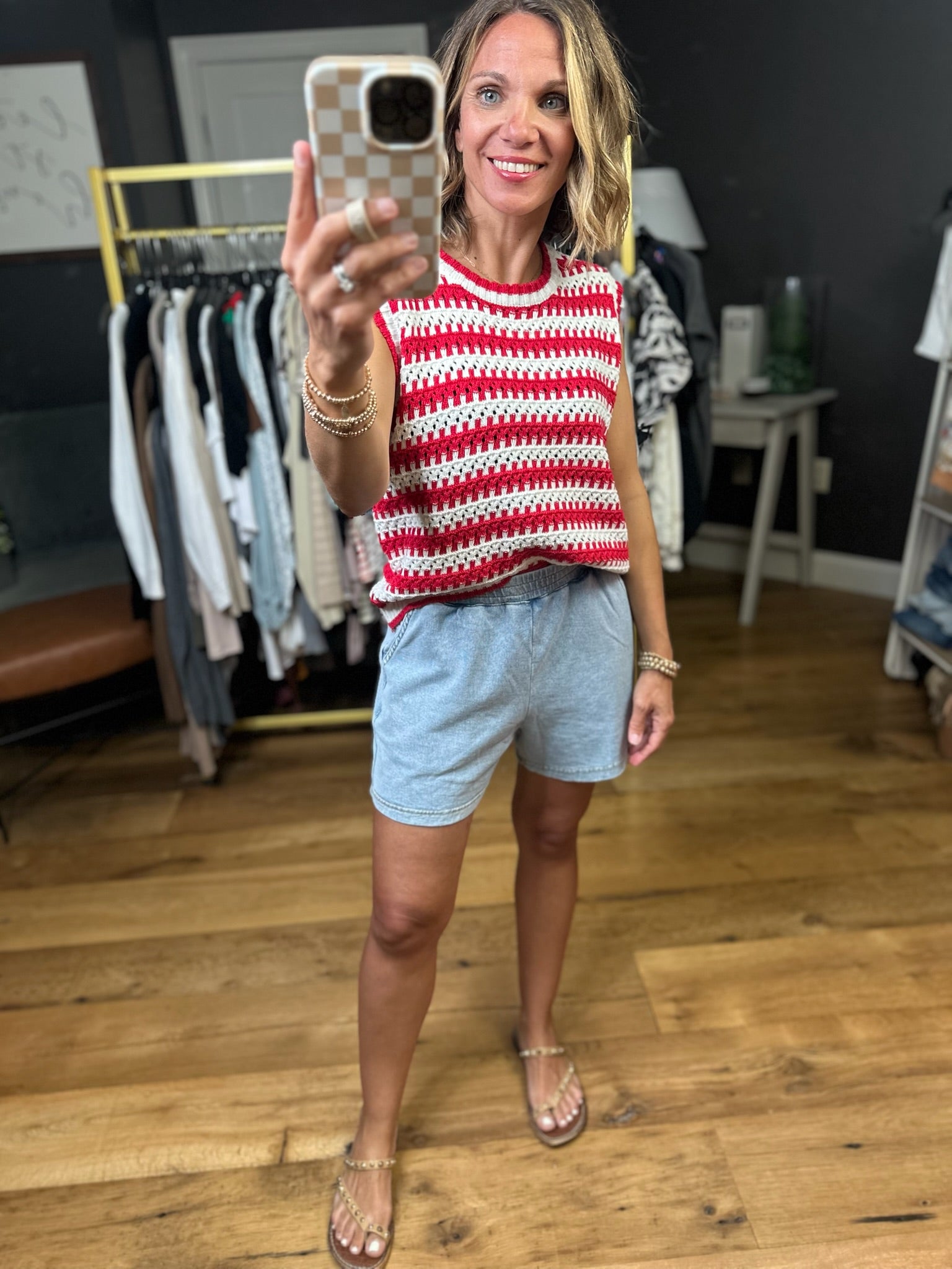 The Mattie Chambray Shorts - Light Denim-Be Cool-Anna Kaytes Boutique, Women's Fashion Boutique in Grinnell, Iowa