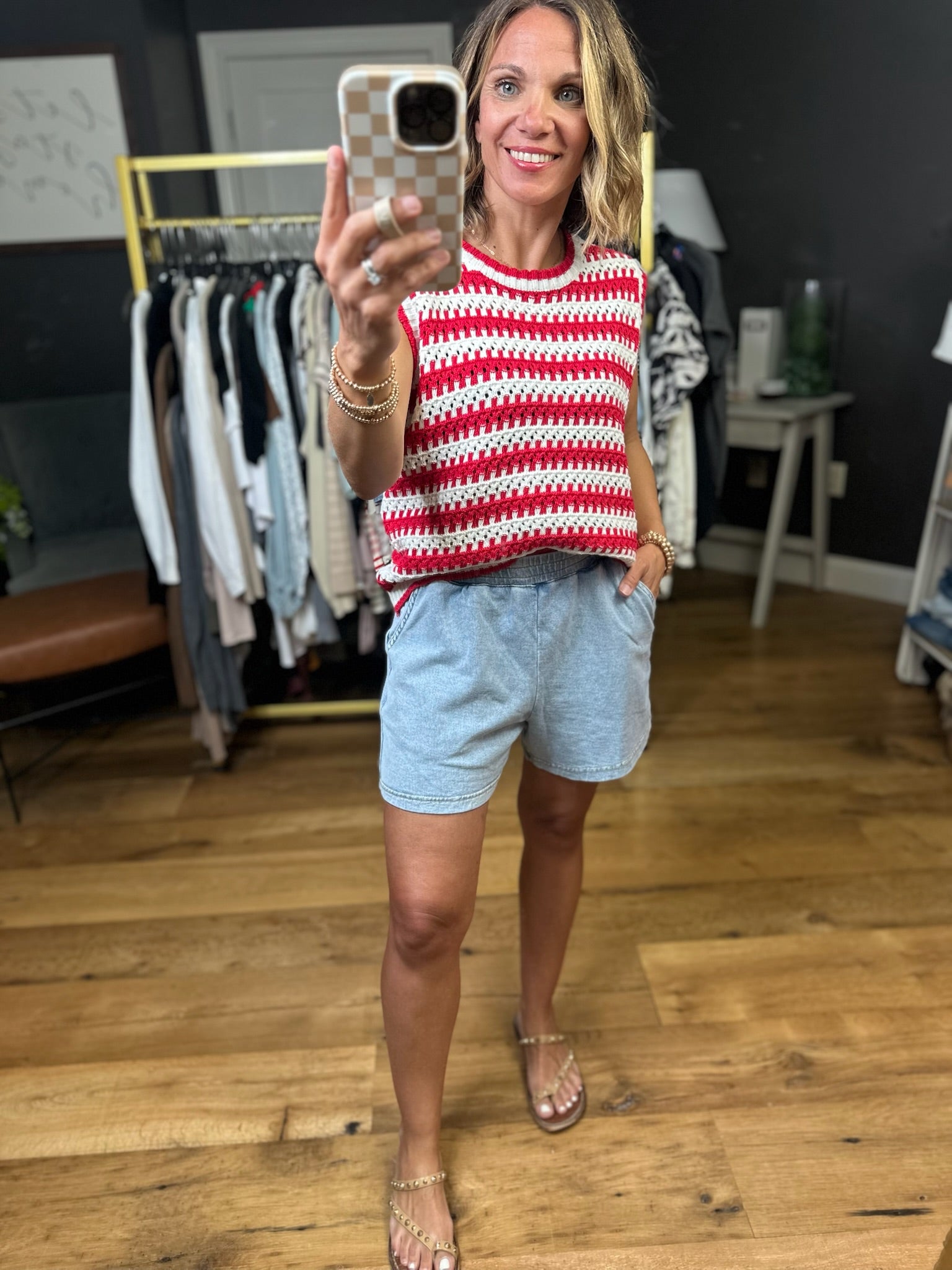 The Mattie Chambray Shorts - Light Denim-Be Cool-Anna Kaytes Boutique, Women's Fashion Boutique in Grinnell, Iowa