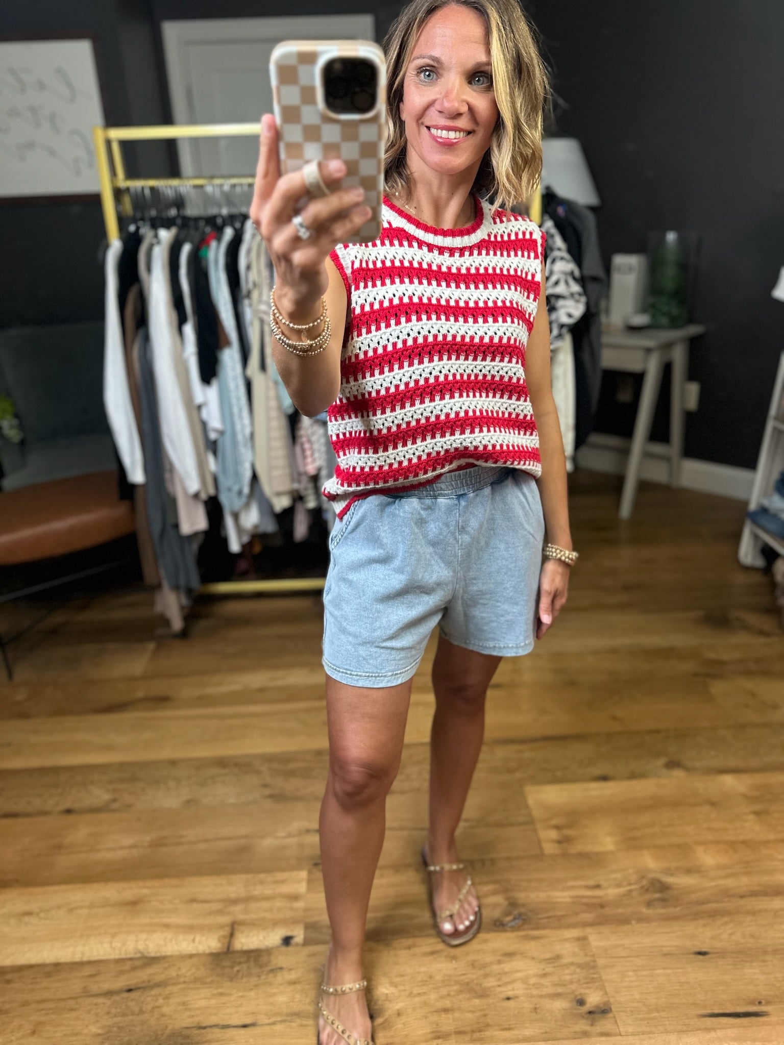 The Mattie Chambray Shorts - Light Denim-Be Cool-Anna Kaytes Boutique, Women's Fashion Boutique in Grinnell, Iowa