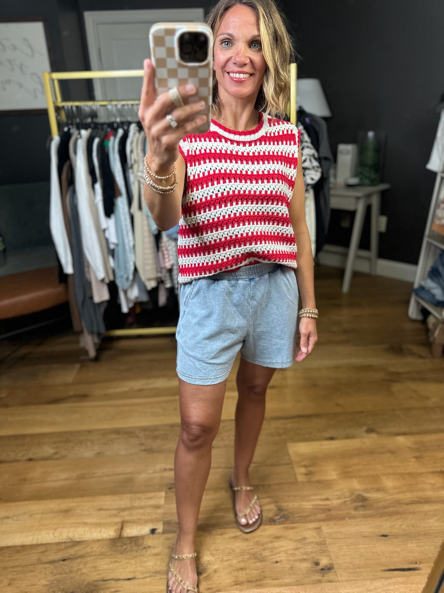 The Mattie Chambray Shorts - Light Denim-Be Cool-Anna Kaytes Boutique, Women's Fashion Boutique in Grinnell, Iowa