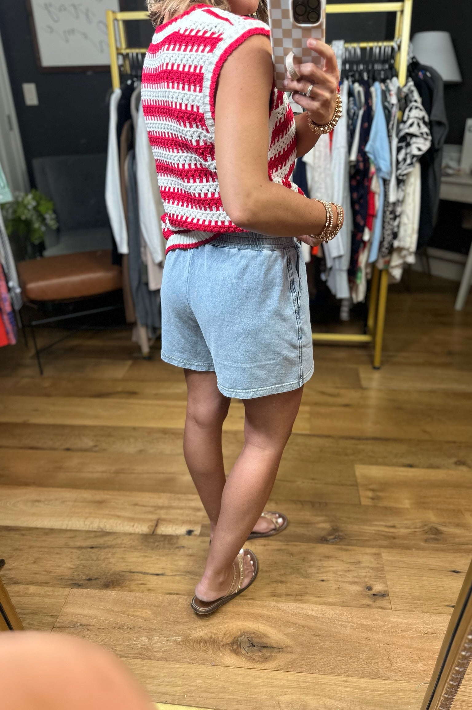 The Mattie Chambray Shorts - Light Denim-Be Cool-Anna Kaytes Boutique, Women's Fashion Boutique in Grinnell, Iowa