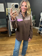 Charlotte Floral Fleece Pullover - Chocolate-Entro-Anna Kaytes Boutique, Women's Fashion Boutique in Grinnell, Iowa