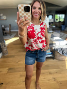 More Than Charm Floral Top - Red-Staccato-Anna Kaytes Boutique, Women's Fashion Boutique in Grinnell, Iowa
