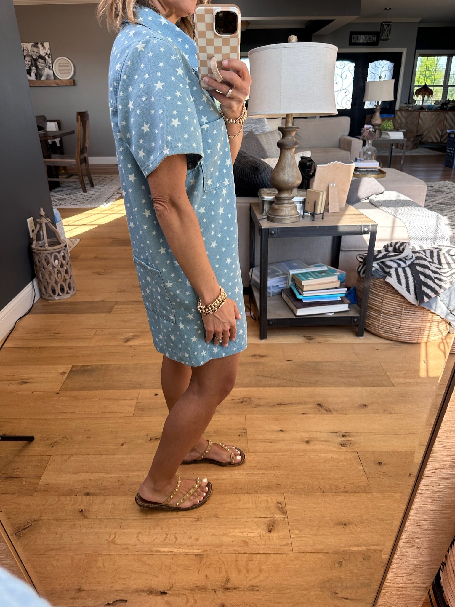 Feeling Free Star Button-Down Romper - Denim-Wishlist-Anna Kaytes Boutique, Women's Fashion Boutique in Grinnell, Iowa