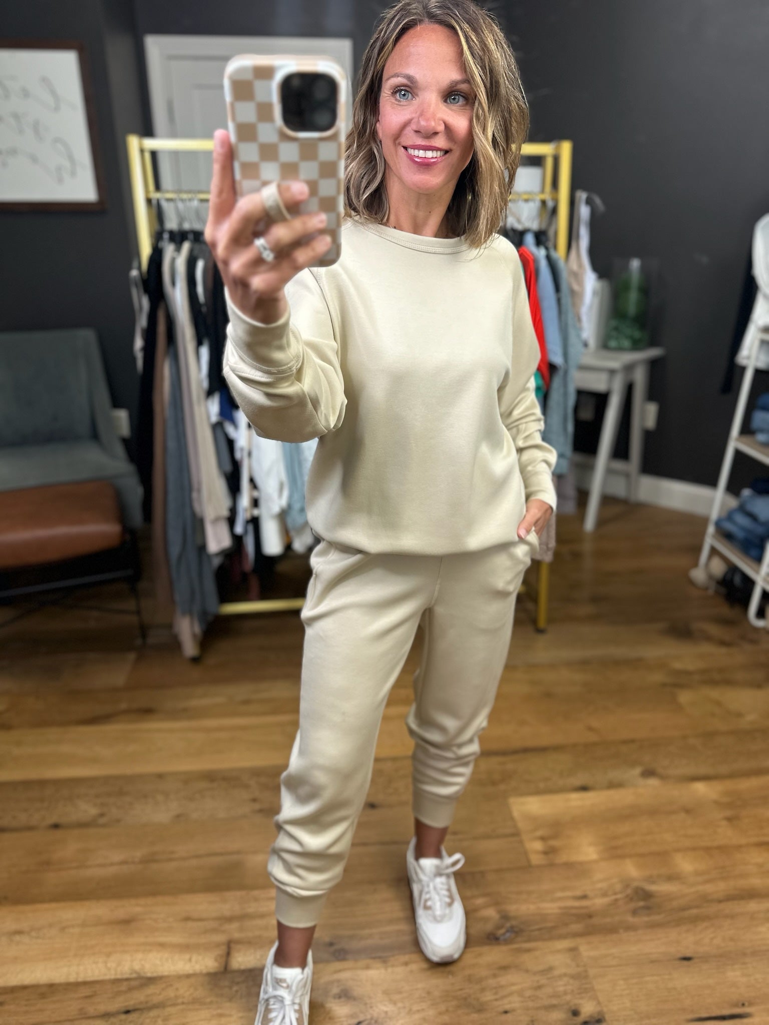 The Elsie 2-Piece Crewneck + Jogger Set - Multiple Options-Mono B-Anna Kaytes Boutique, Women's Fashion Boutique in Grinnell, Iowa