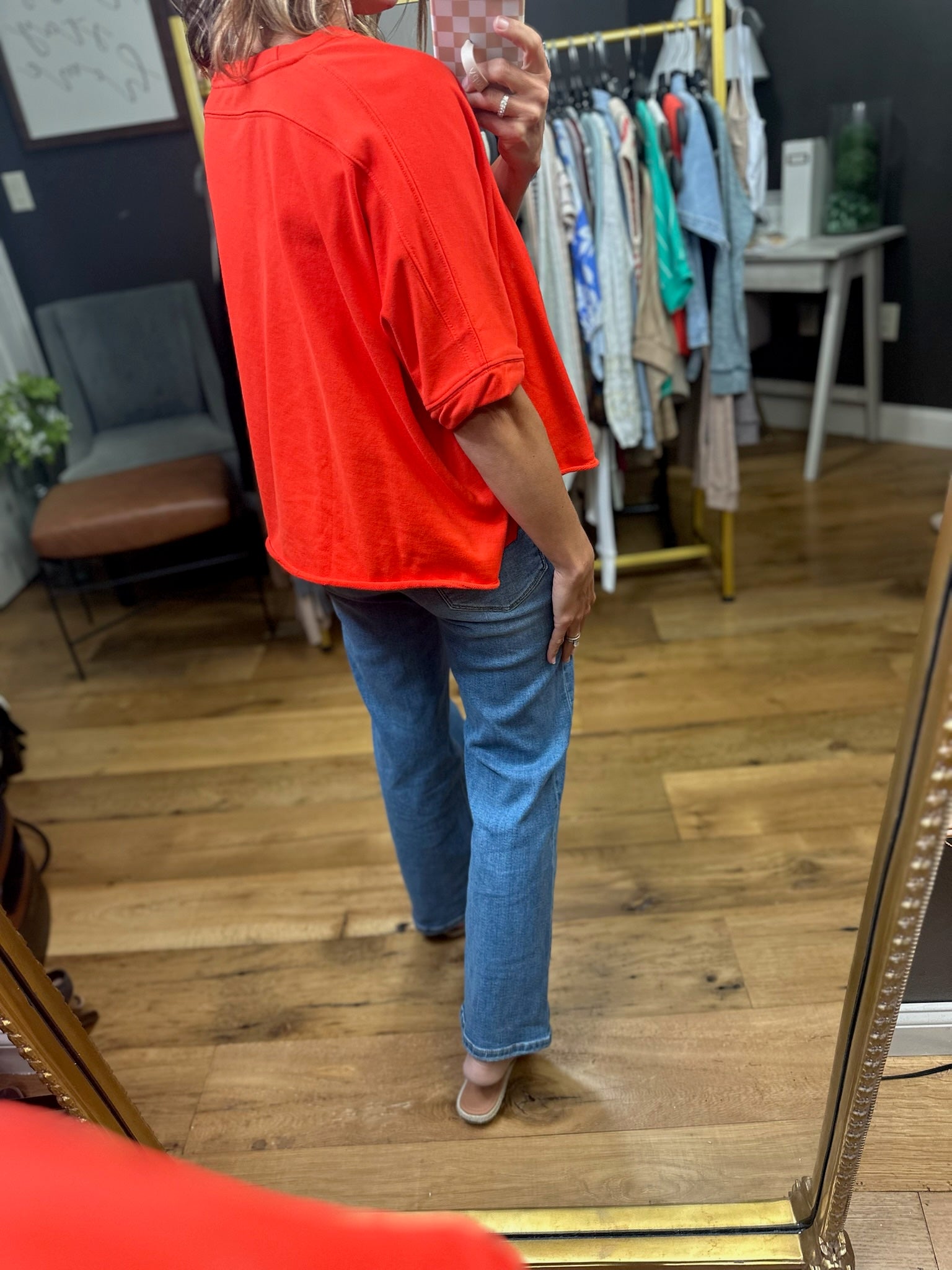 Among The Sun Cropped Dolman Tee - Poppy-Wishlist-Anna Kaytes Boutique, Women's Fashion Boutique in Grinnell, Iowa