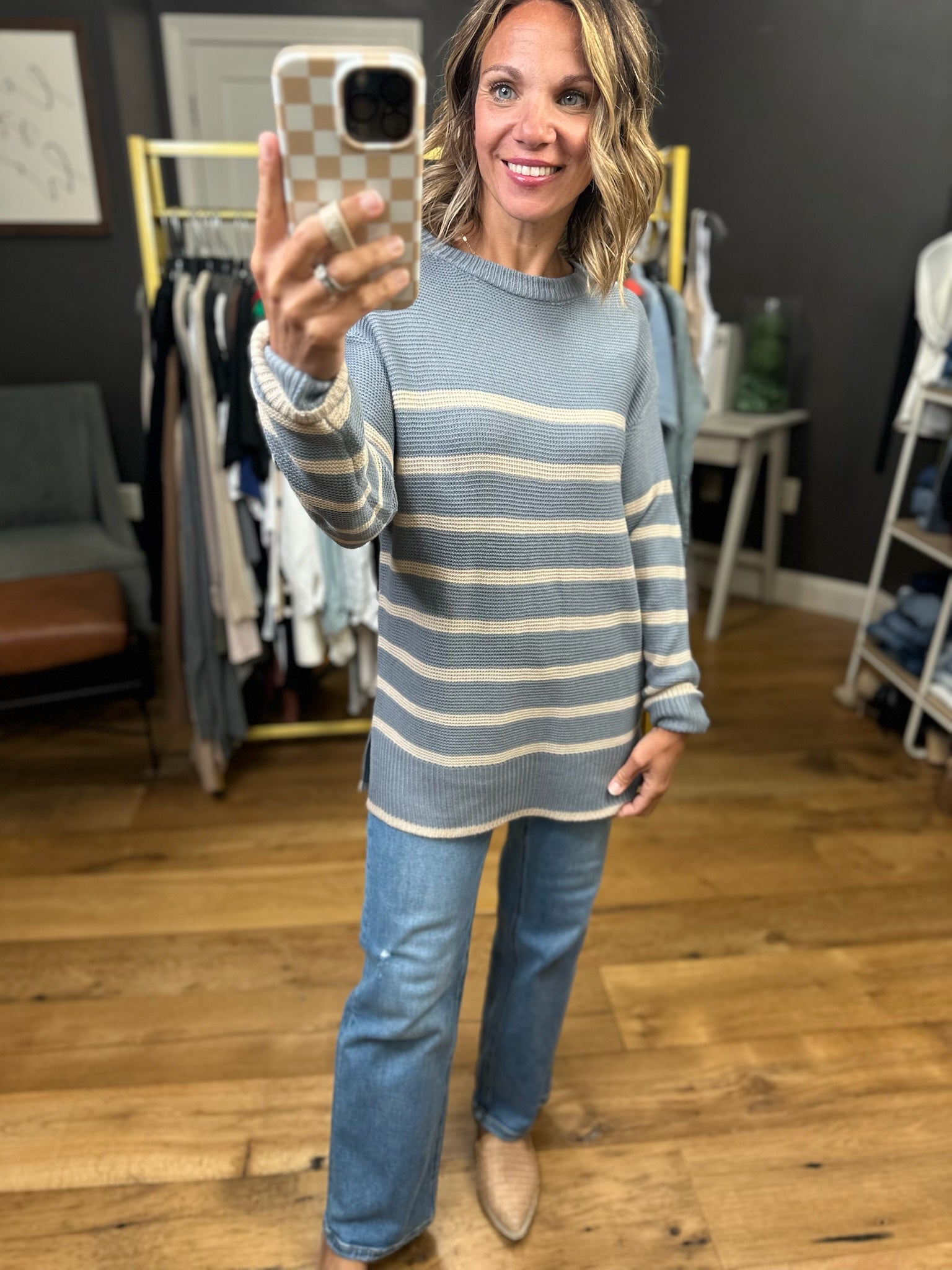 Trust In Me Striped Knit Sweater- Multiple Options-Be Cool-Anna Kaytes Boutique, Women's Fashion Boutique in Grinnell, Iowa