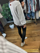 On An Adventure Textured Crew Top-Sweaters-Very J-Anna Kaytes Boutique, Women's Fashion Boutique in Grinnell, Iowa