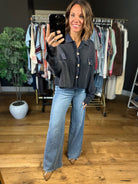 Meet My Terms Cropped Waffle Button-Down-Long Sleeves-ee:some-Anna Kaytes Boutique, Women's Fashion Boutique in Grinnell, Iowa