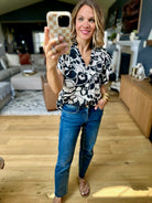 Where I Wander Patterned Top - Black/White-THML-Anna Kaytes Boutique, Women's Fashion Boutique in Grinnell, Iowa