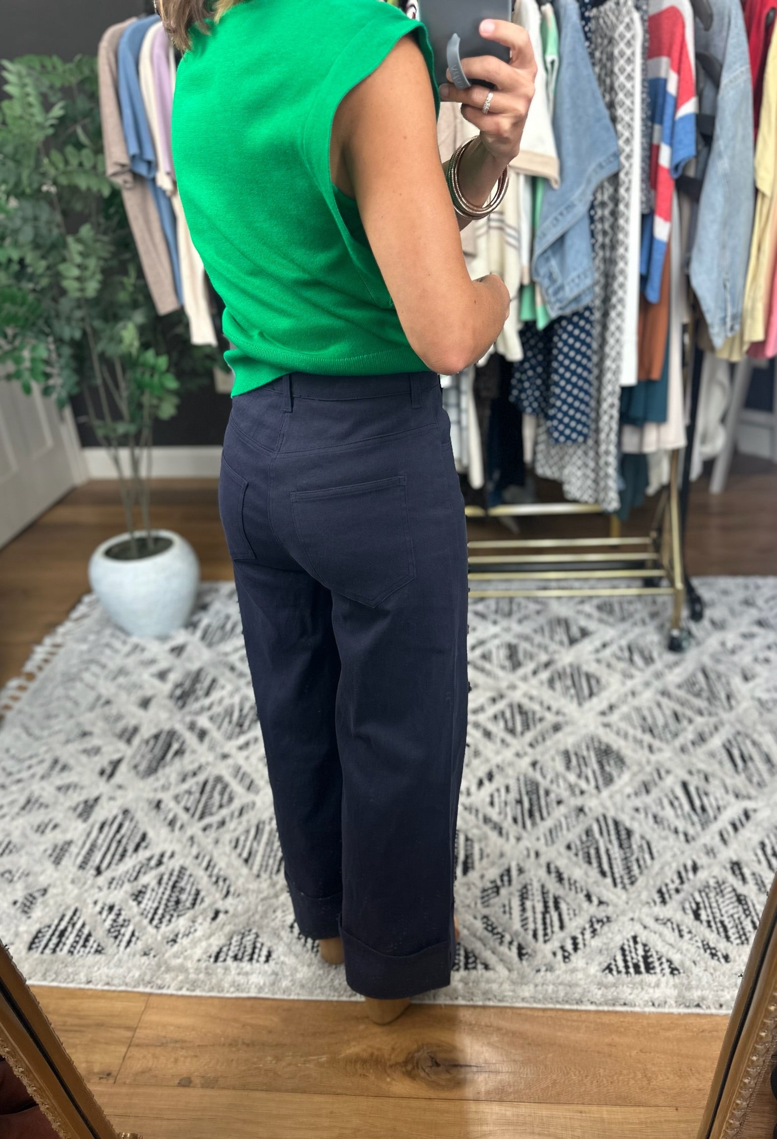 The Carrie Wide-Leg Cuffed Pant-Pants-Entro-Anna Kaytes Boutique, Women's Fashion Boutique in Grinnell, Iowa