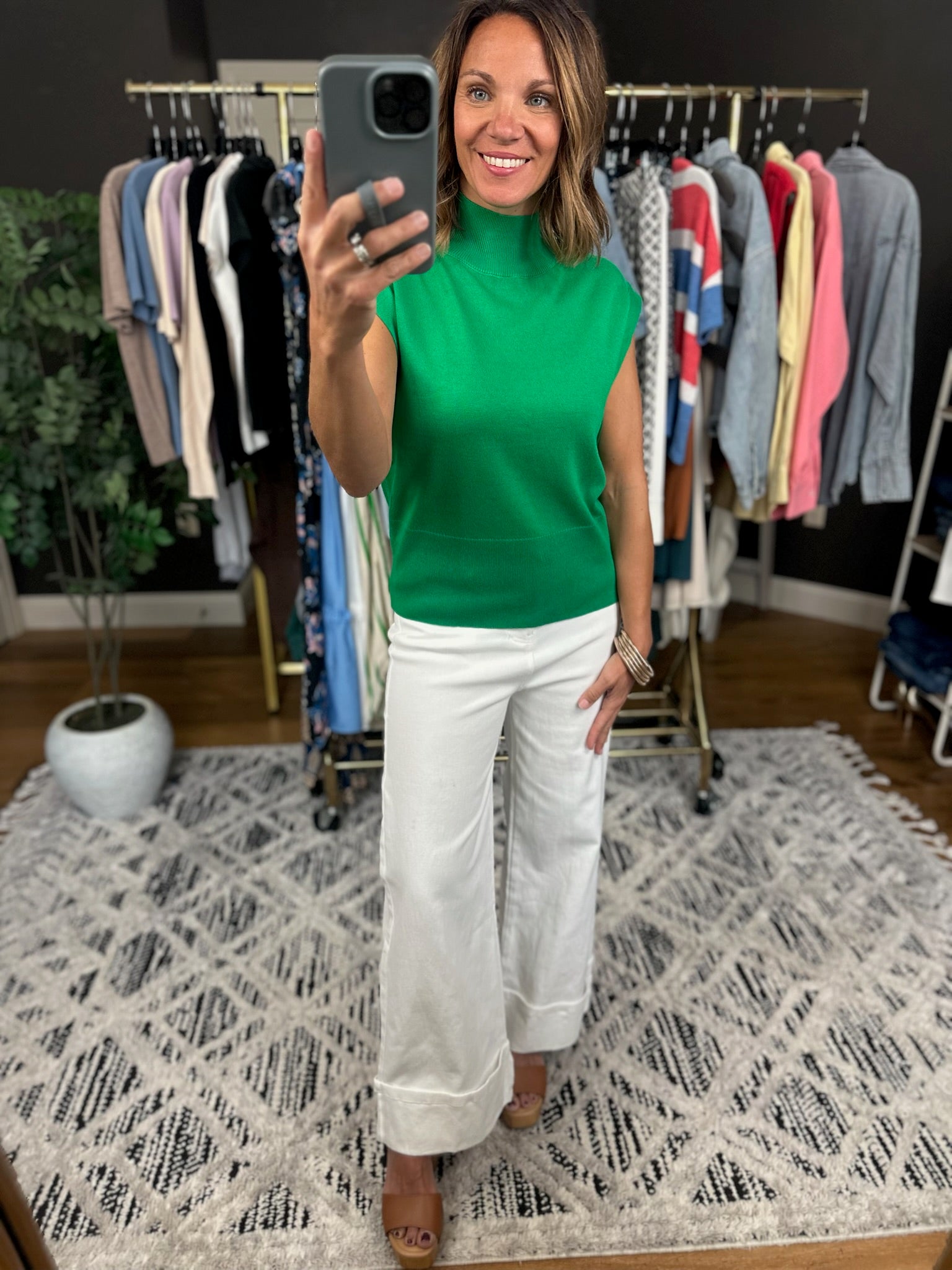 The Carrie Wide-Leg Cuffed Pant-Pants-Entro-Anna Kaytes Boutique, Women's Fashion Boutique in Grinnell, Iowa