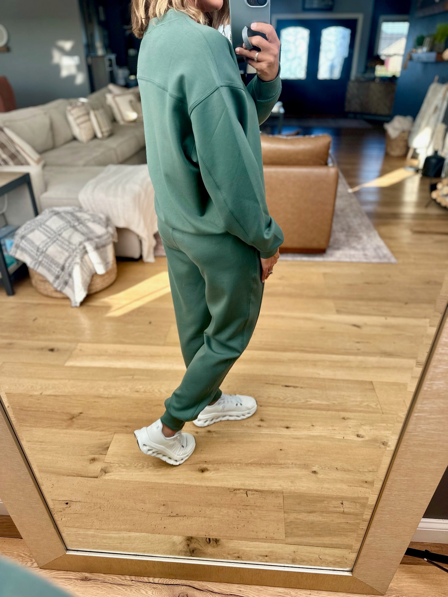 Colder Weather Scuba Crew + Jogger Set-Two Piece Set-Zenana-Anna Kaytes Boutique, Women's Fashion Boutique in Grinnell, Iowa