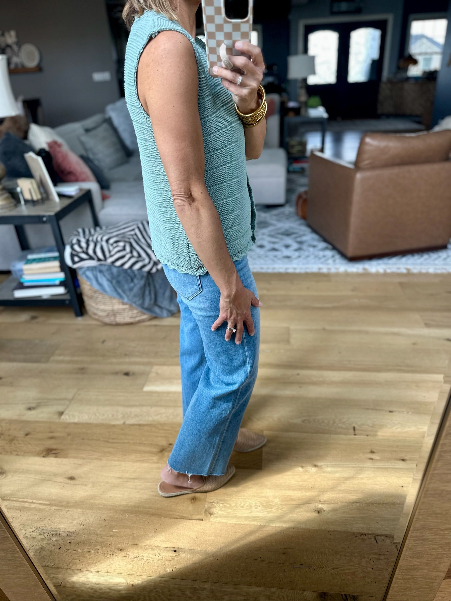 Only Reason Knit Button-Down Vest - Dusty Sage-Wishlist-Anna Kaytes Boutique, Women's Fashion Boutique in Grinnell, Iowa