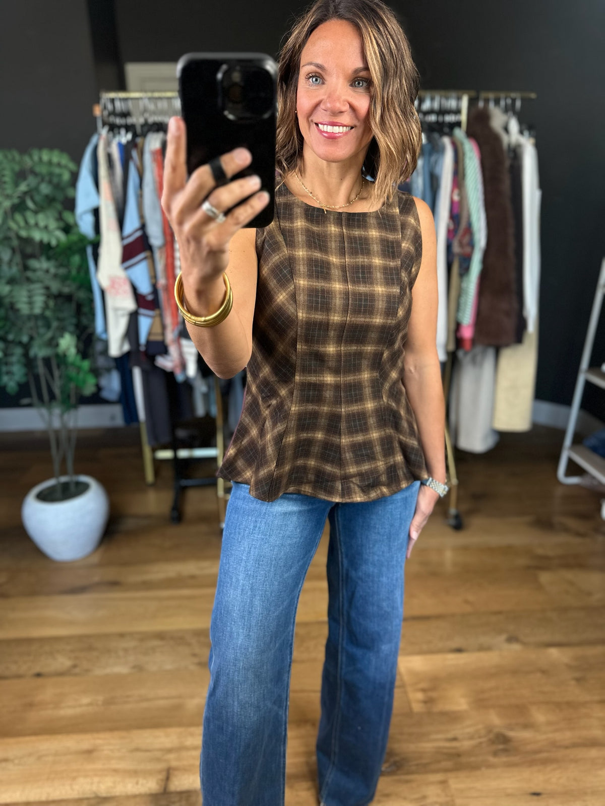 Open Door Two-Toned Peplum Top-Sleeveless-THML-Anna Kaytes Boutique, Women's Fashion Boutique in Grinnell, Iowa