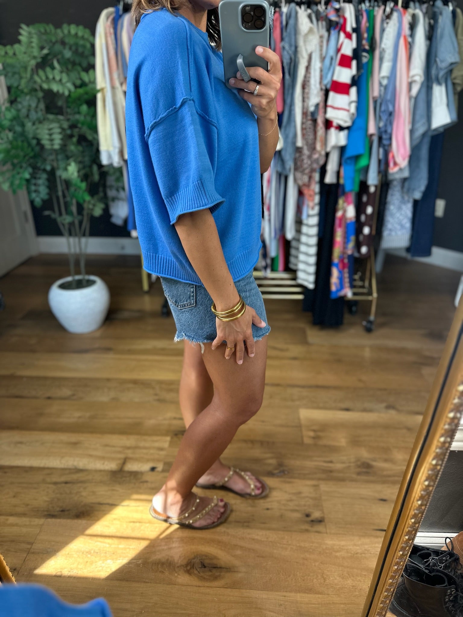 All Over Again Knit Short Sleeve Top-Short Sleeves-Glam-Anna Kaytes Boutique, Women's Fashion Boutique in Grinnell, Iowa