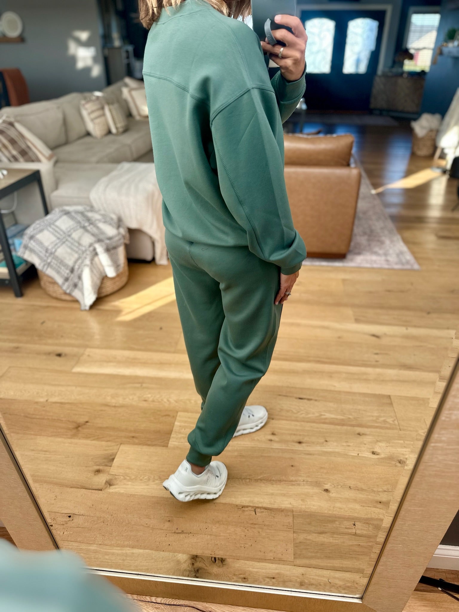 Colder Weather Scuba Crew + Jogger Set-Two Piece Set-Zenana-Anna Kaytes Boutique, Women's Fashion Boutique in Grinnell, Iowa