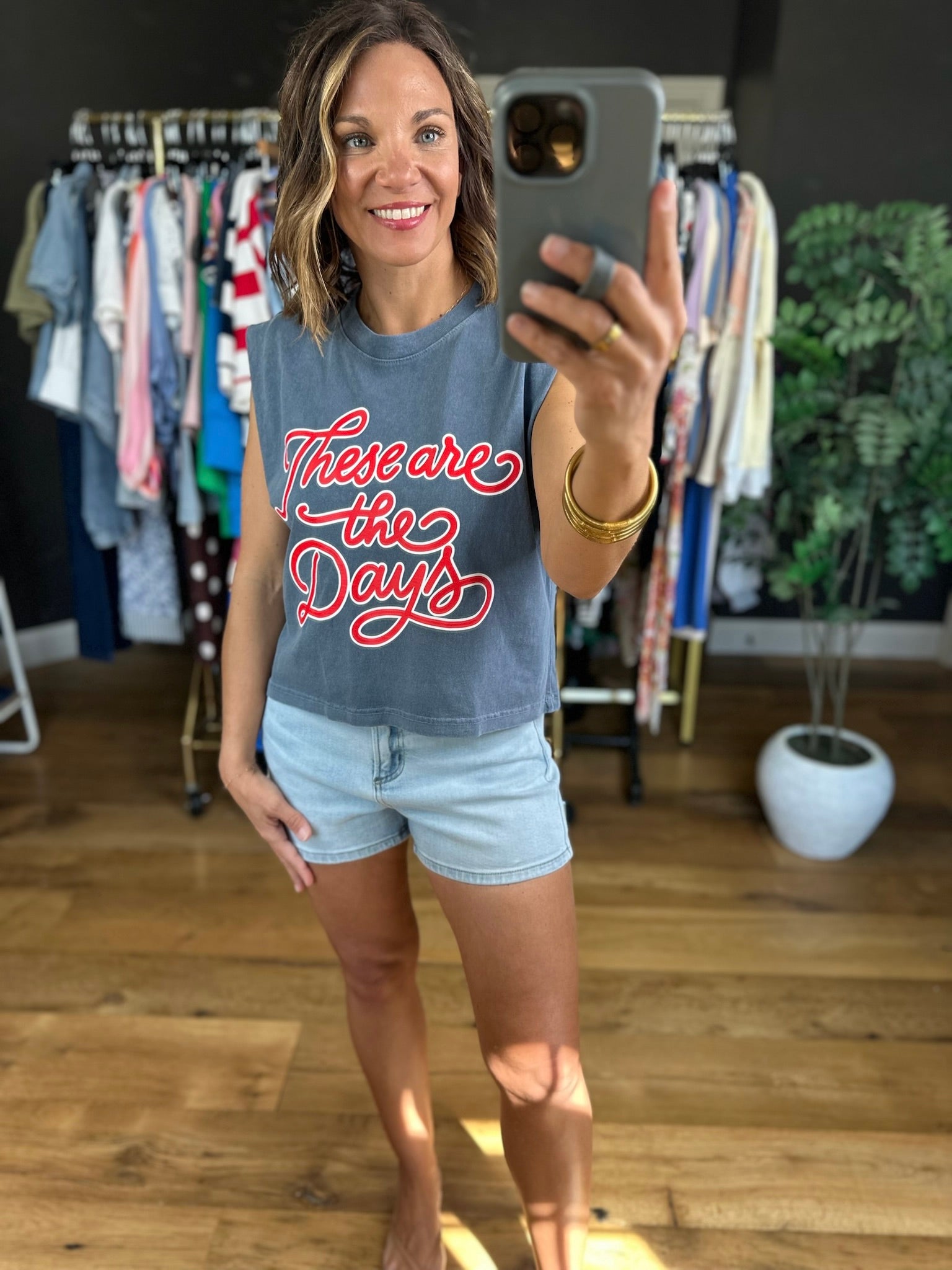 These Are The Days Muscle Tank-Sleeveless-Poppy Pout-Anna Kaytes Boutique, Women's Fashion Boutique in Grinnell, Iowa