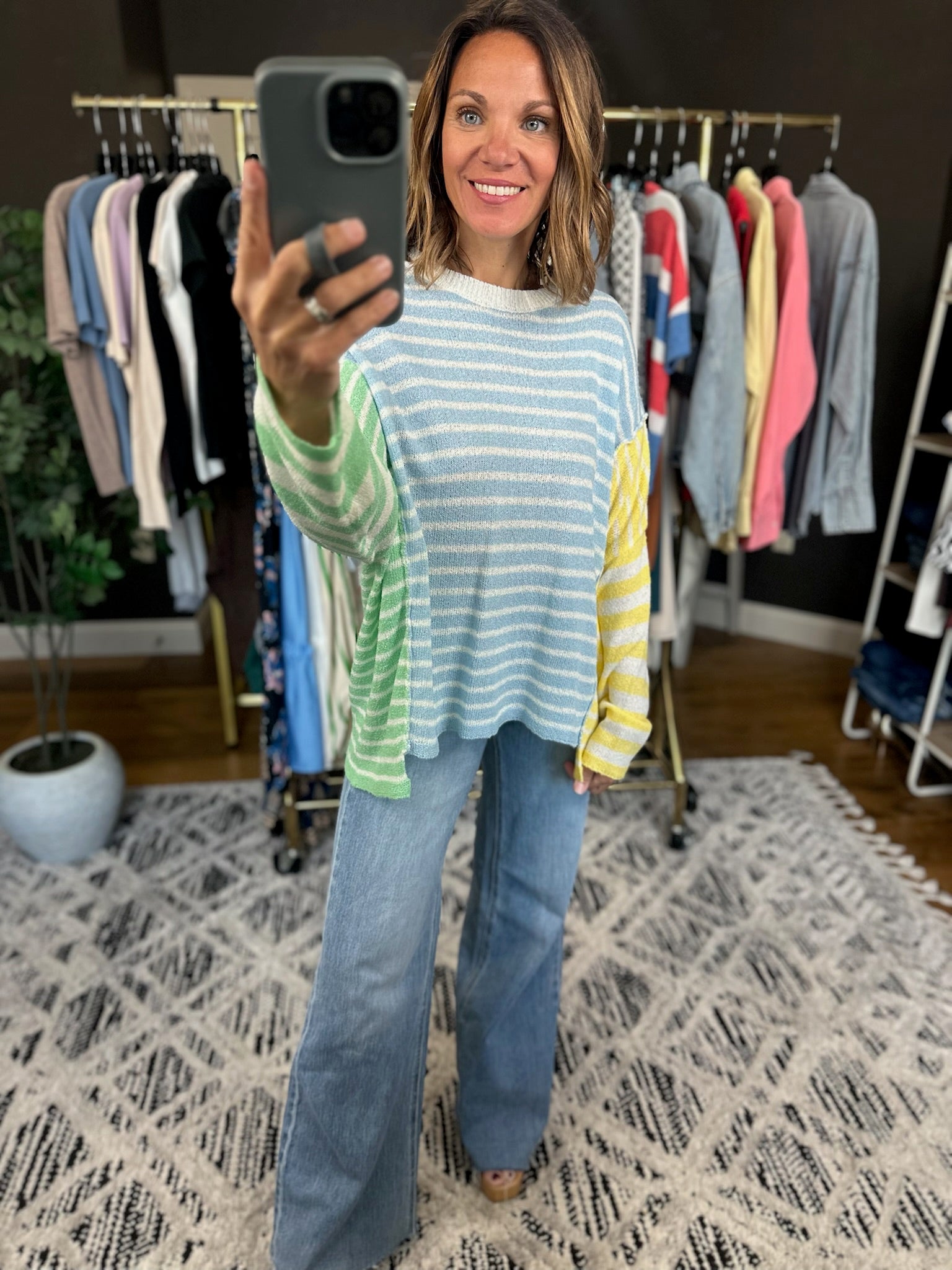 Always There Striped Long Sleeve Top-Long Sleeves-Wishlist-Anna Kaytes Boutique, Women's Fashion Boutique in Grinnell, Iowa