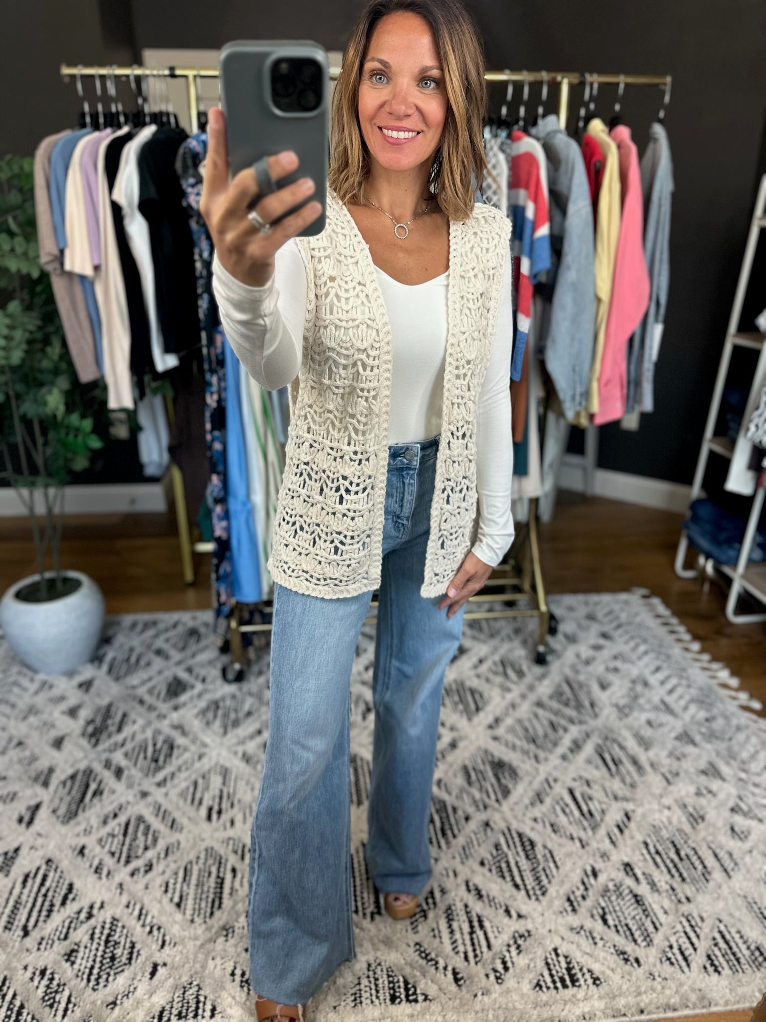 Looking Back Knit Vest-Short Sleeves-Wishlist-Anna Kaytes Boutique, Women's Fashion Boutique in Grinnell, Iowa