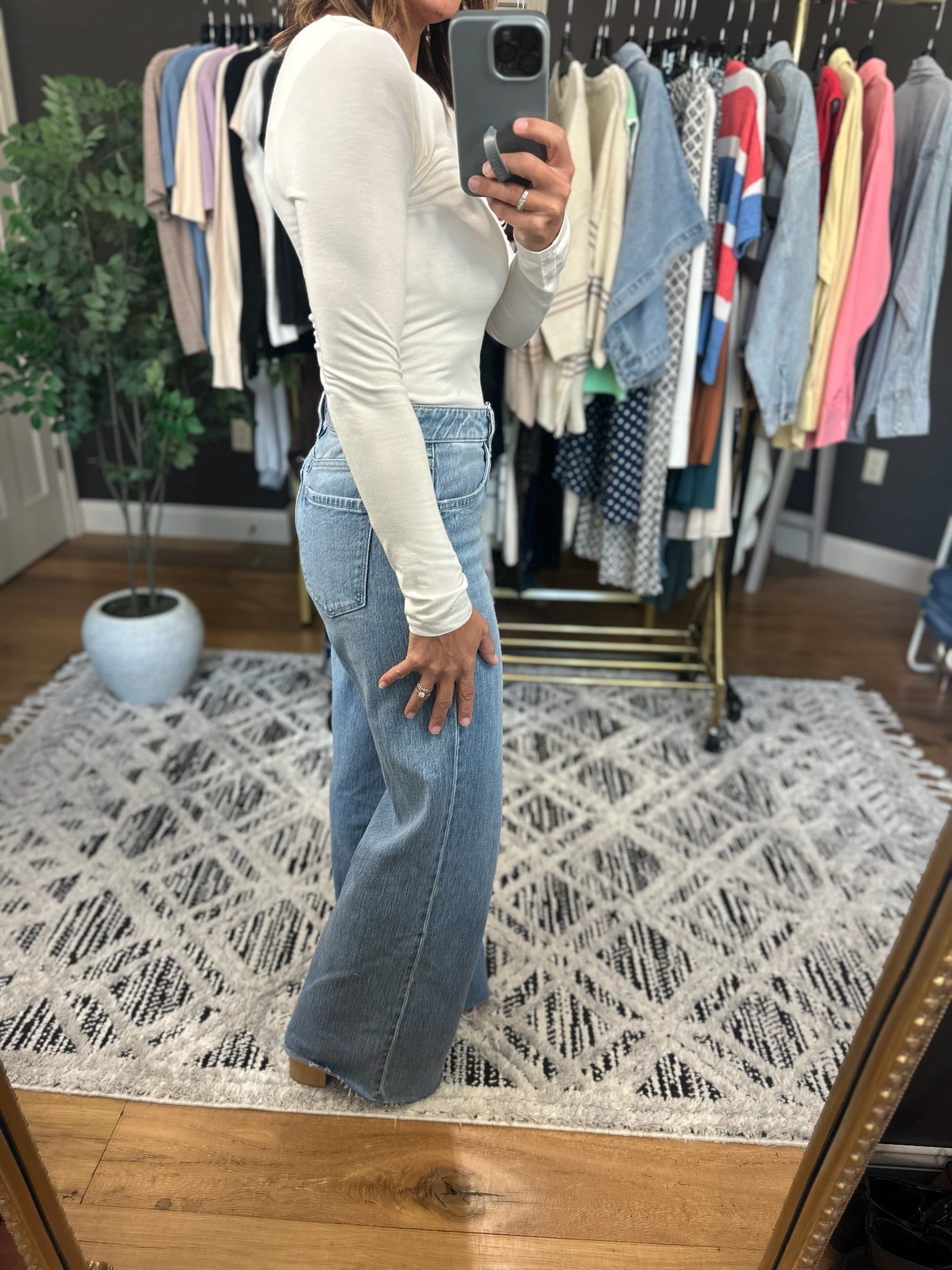 The Sage Double-Lined V-Neck Long Sleeve-Long Sleeves-Wasabi & Mint-Anna Kaytes Boutique, Women's Fashion Boutique in Grinnell, Iowa