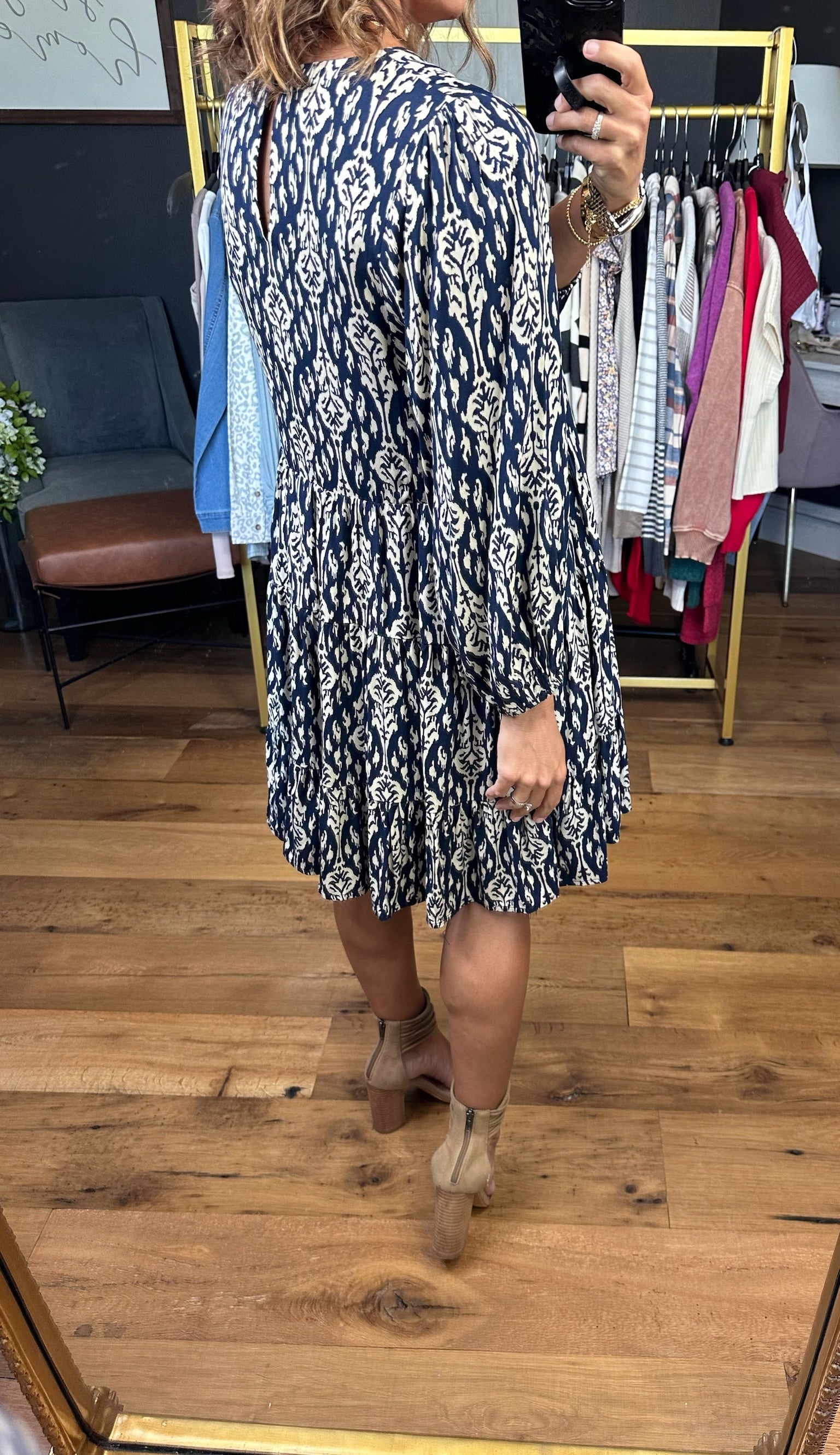 Make The List Patterned Pocket Tiered Dress - Multiple Options-Wishlist-Anna Kaytes Boutique, Women's Fashion Boutique in Grinnell, Iowa