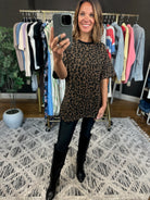 After Dark Oversized Animal-Print Sparkle Top-Short Sleeves-davi & dani-Anna Kaytes Boutique, Women's Fashion Boutique in Grinnell, Iowa