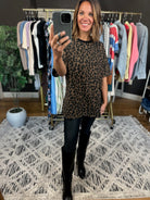 After Dark Oversized Animal-Print Sparkle Top-Short Sleeves-davi & dani-Anna Kaytes Boutique, Women's Fashion Boutique in Grinnell, Iowa