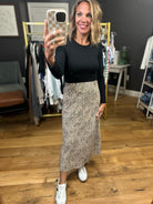 Obvious Reasons Leopard Straight Midi Skirt - Brown-Skirts-Be Cool-Anna Kaytes Boutique, Women's Fashion Boutique in Grinnell, Iowa