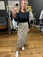 Obvious Reasons Leopard Straight Midi Skirt - Brown-Skirts-Be Cool-Anna Kaytes Boutique, Women's Fashion Boutique in Grinnell, Iowa