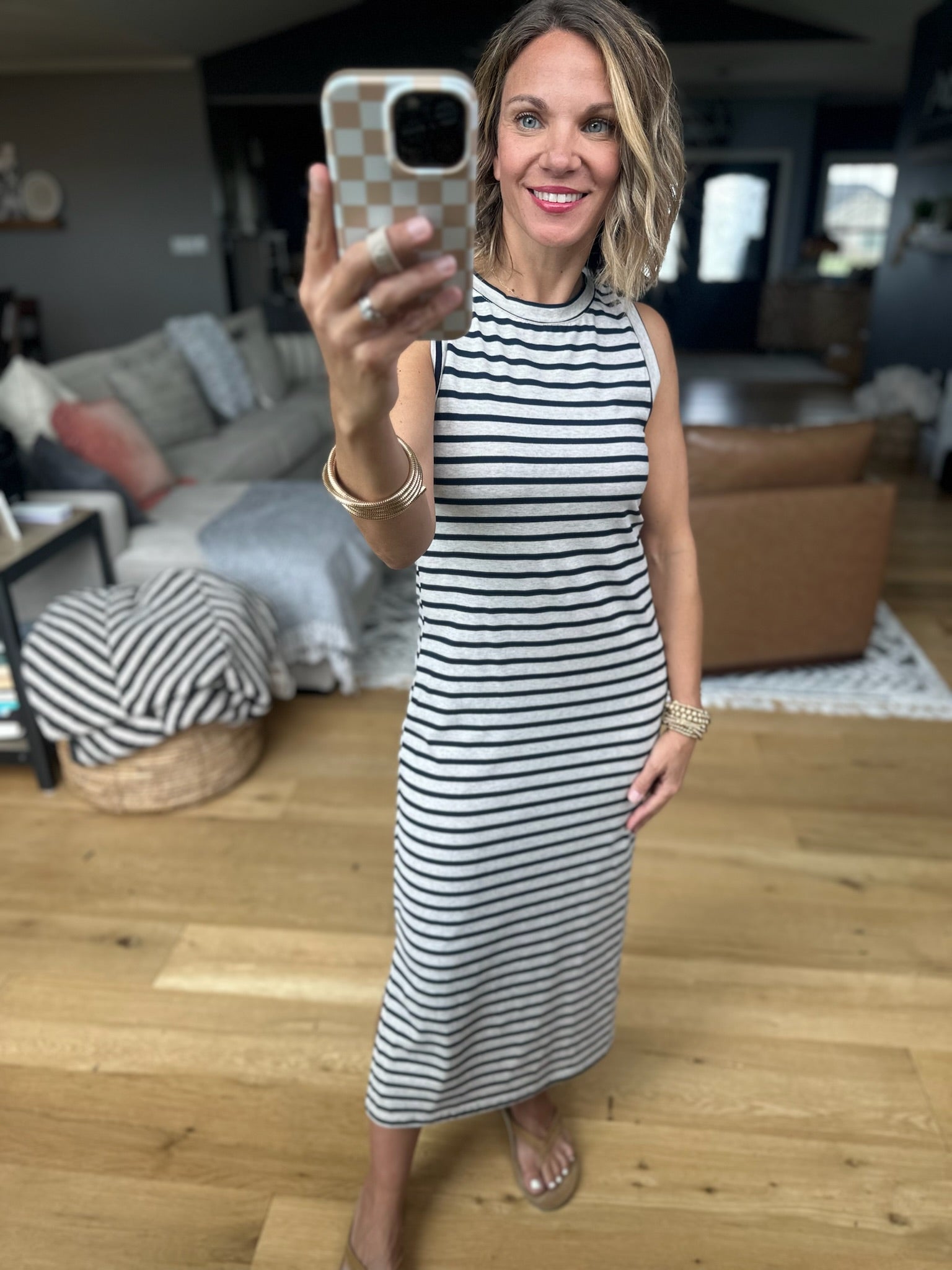 Stand By Me Striped Midi Dress - Multiple Options-Dresses-Eesome-Anna Kaytes Boutique, Women's Fashion Boutique in Grinnell, Iowa