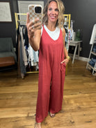 In The Range Wide-Leg Pocket Jumpsuit - Crimson-Easel-Anna Kaytes Boutique, Women's Fashion Boutique in Grinnell, Iowa