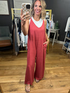 In The Range Wide-Leg Pocket Jumpsuit - Crimson-Easel-Anna Kaytes Boutique, Women's Fashion Boutique in Grinnell, Iowa