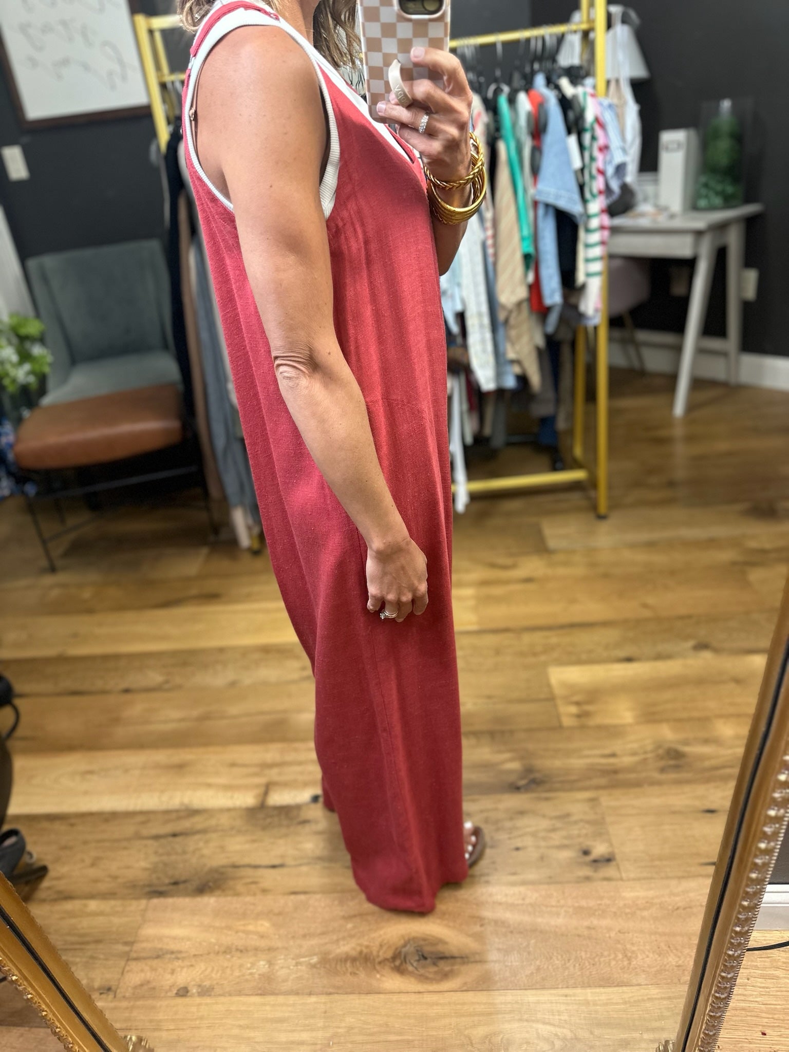 In The Range Wide-Leg Pocket Jumpsuit - Crimson-Easel-Anna Kaytes Boutique, Women's Fashion Boutique in Grinnell, Iowa