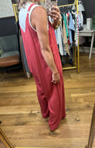 In The Range Wide-Leg Pocket Jumpsuit - Crimson-Easel-Anna Kaytes Boutique, Women's Fashion Boutique in Grinnell, Iowa